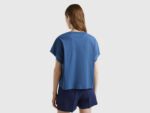 Qadınlar üçün t-shirt, göy, pambıq, 4DE45874