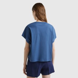 Qadınlar üçün t-shirt, göy, pambıq, 4DE45874