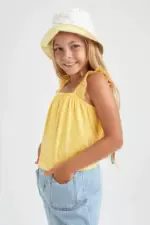 Uşaqlar üçün gündəlik bluz, sarı, pambıq, 4KE45874