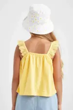 Uşaqlar üçün gündəlik bluz, sarı, pambıq, 4KE45874